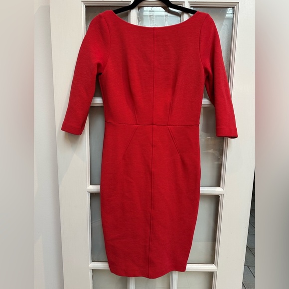 BODEN Aurelia Ottoman Holiday Dress Women’s 6P Petite Red Ribbed Lined Career - Picture 13 of 13